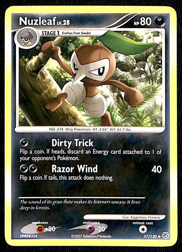 Nuzleaf Diamond & Pearl NM, 57/130 Pokemon Card