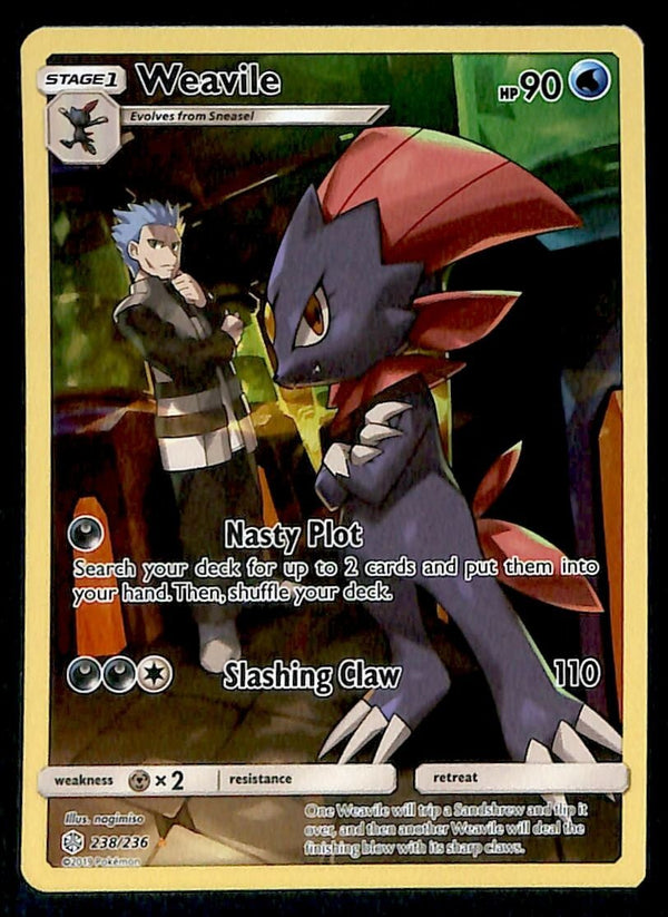 Weavile Full Art Cosmic Eclipse 238/236, NM Pokemon Card