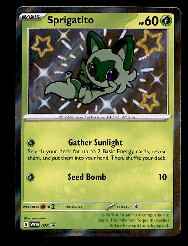 Shiny Sprigatito Holo Promo SVP 076, NM Pokemon Card