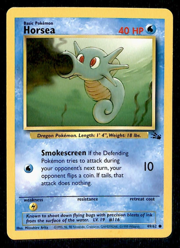 Horsea Fossil NM, 49/62 Pokemon Card