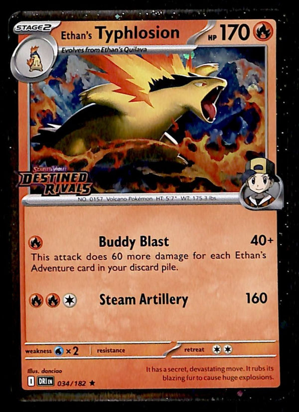 Ethan's Ttphlosion Cosmos Holo Destined Rivals Stamped 034/182, NM Pokemon Card