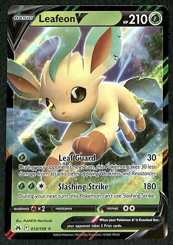 Leafon V Ultra Rare Crown Zenith 013/159, NM Pokemon Card