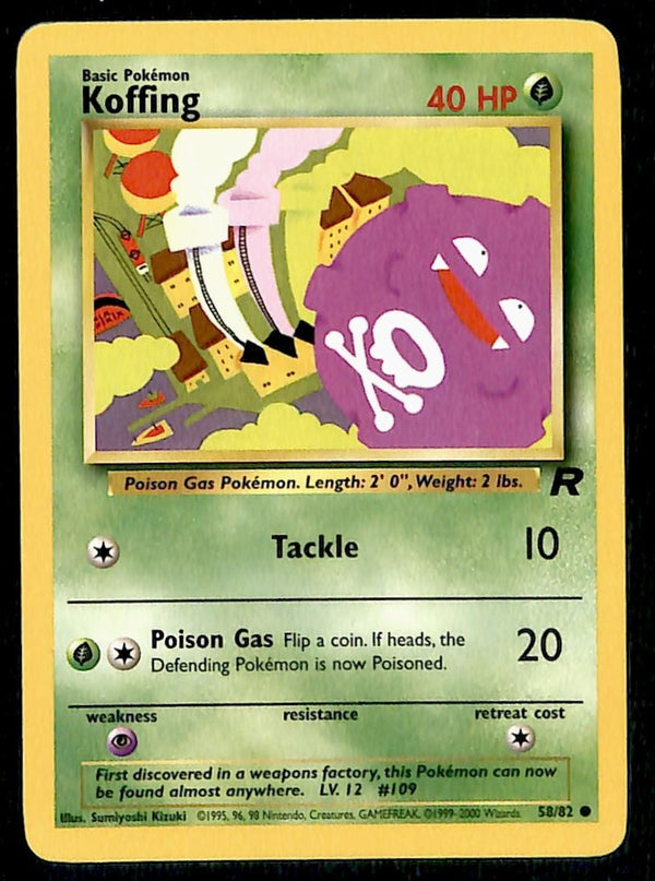 Koffing Team Rocket 58/82, NM Pokemon Card