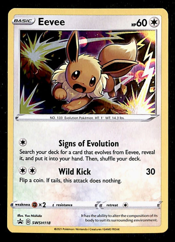 Eevee Holo Black Star Promo SWSH118, NM Pokemon Card