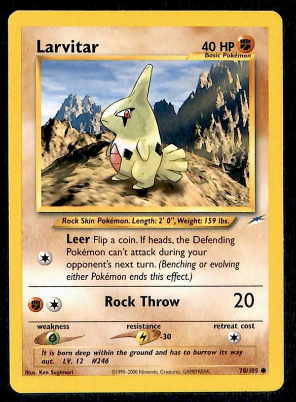 Larvitar Neo Destiny Unlimited 70/105, NM Pokemon Card