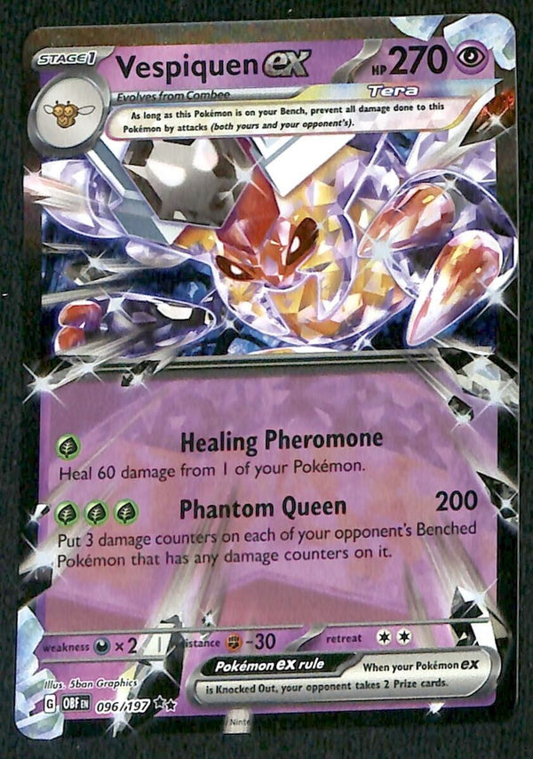 Vespiquen ex Obsidian Flames 096/197, NM Pokemon Card