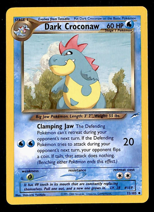 Dark Croconaw Neo Destiny Unlimited 32/105, LP Pokemon Card