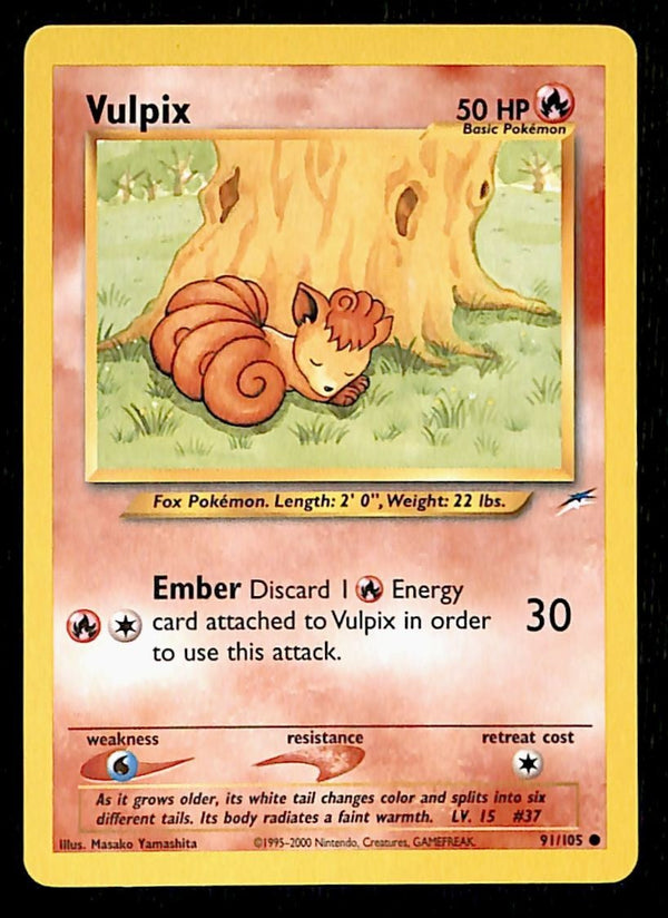 Vulpix Neo Destiny Unlimited 91/105, NM Pokemon Card