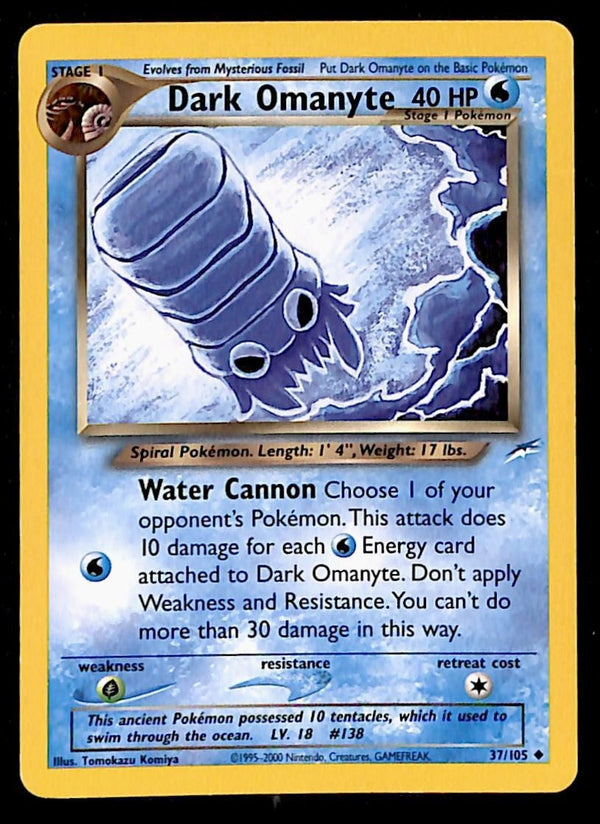 Dark Omanyte Neo Destiny Unlimited 37/105, LP Pokemon Card