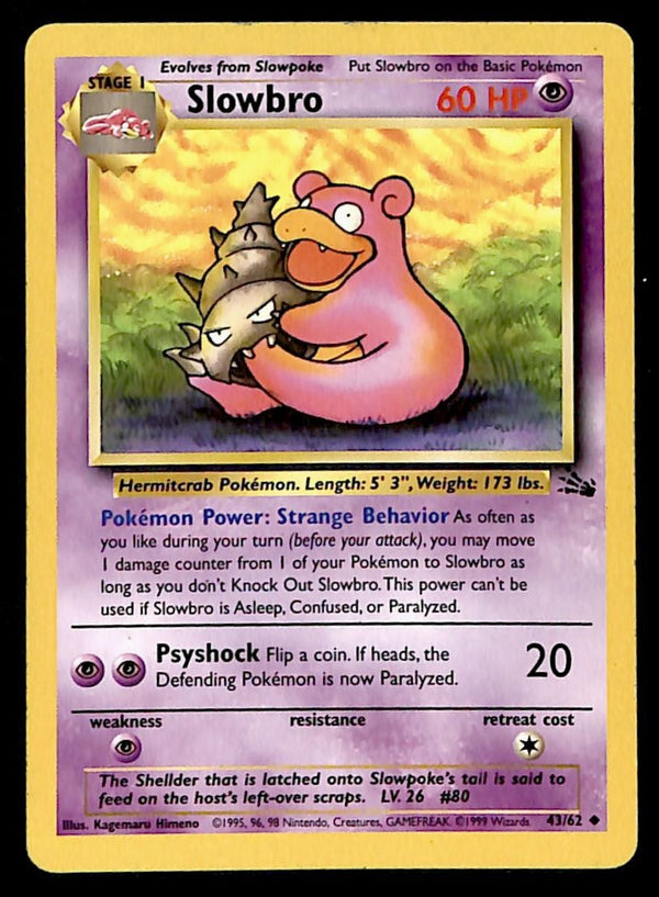 Slowbro Fossil MP, 43/62 Pokemon Card