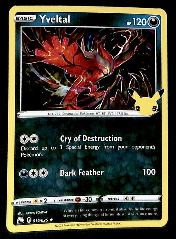 Yvetal Holo 25th Anniversary Celebrations 019/025, NM Pokemon Card