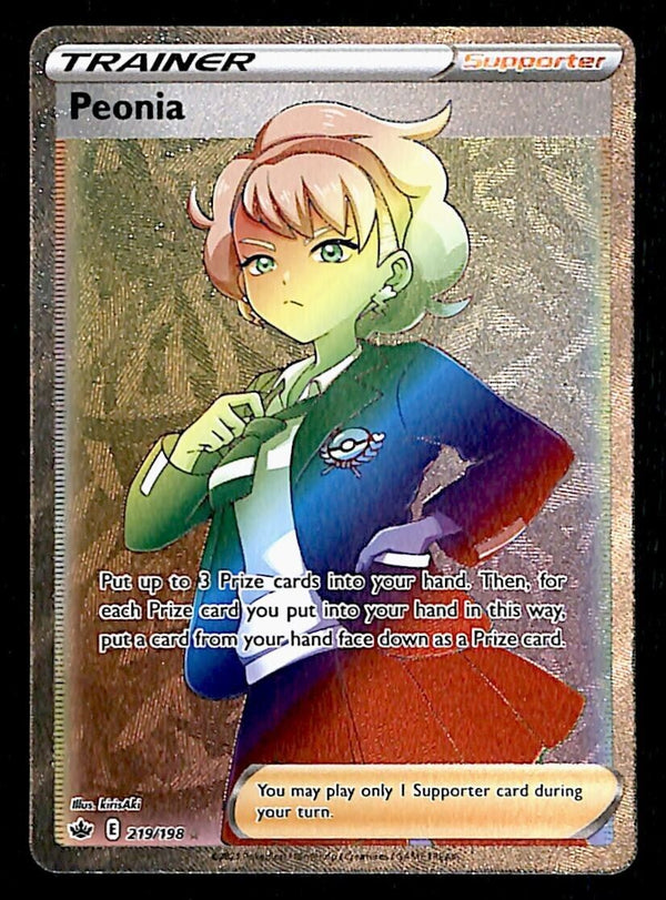Peonia Rainbow Rare Chilling Reign 219/198, NM Pokemon Card