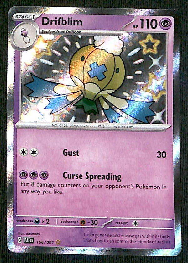 Shiny Drifblim Ultra Rare Paldean Fates 156/091, NM Pokemon Card