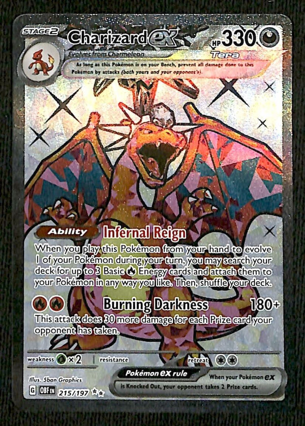 Charizard ex Ultra Rare Obsidian Flames 215/197, NM Pokemon Card