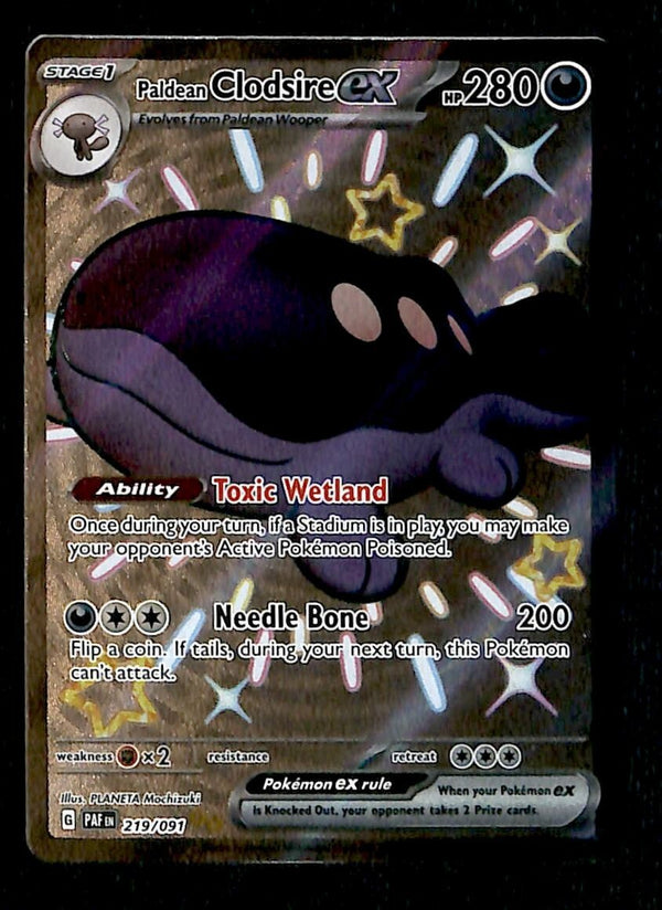 Paldean Clodsire ex Full Art Paldean Fates 219/091, NM Pokemon Card