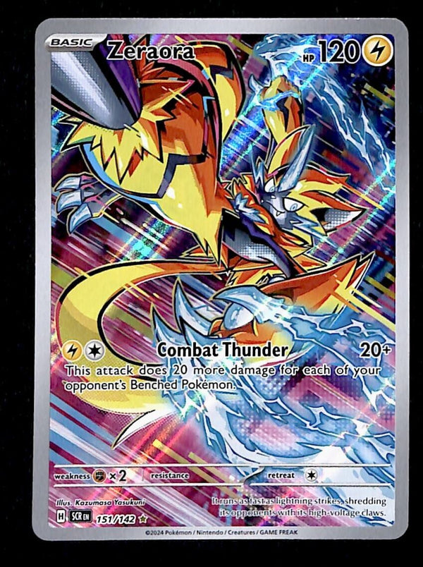 Zeraora Secret Rare Stellar Crown 151/142, NM Pokemon Card