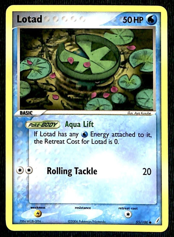 Lotad Crystal Guardians NM, 55/100 Pokemon Card