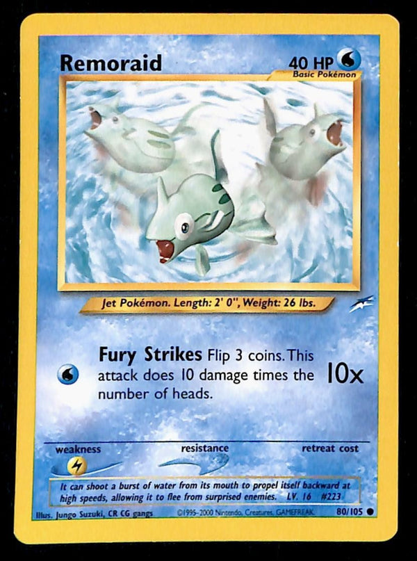 Remoraid Neo Destiny Unlimited 80/105, LP Pokemon Card