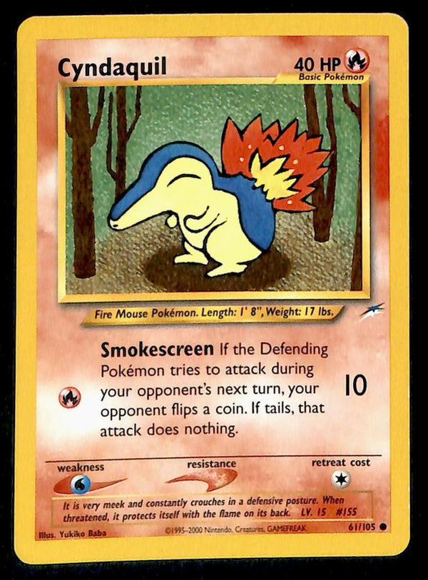 Cyndaquil Neo Destiny Unlimited 61/105, LP Pokemon Card