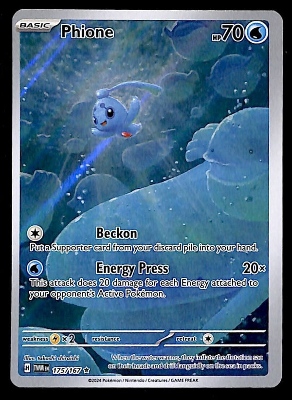 Phione Illerstration Rare Twilight Masquerade 175/167, NM Pokemon Card