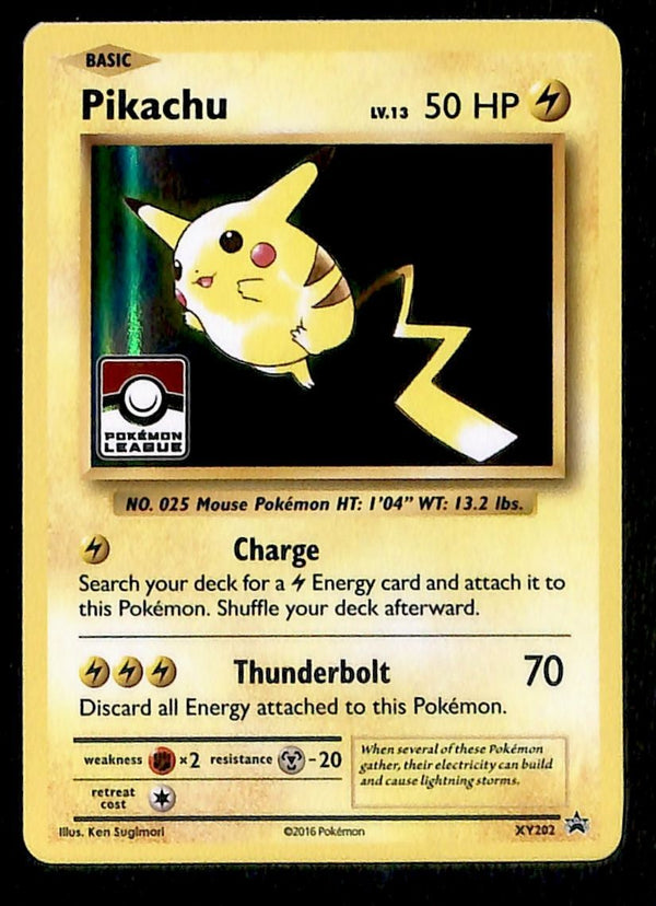 Pikachu Holo Pokemon League Stamp Black Star Promo XY202, NM Pokemon Card