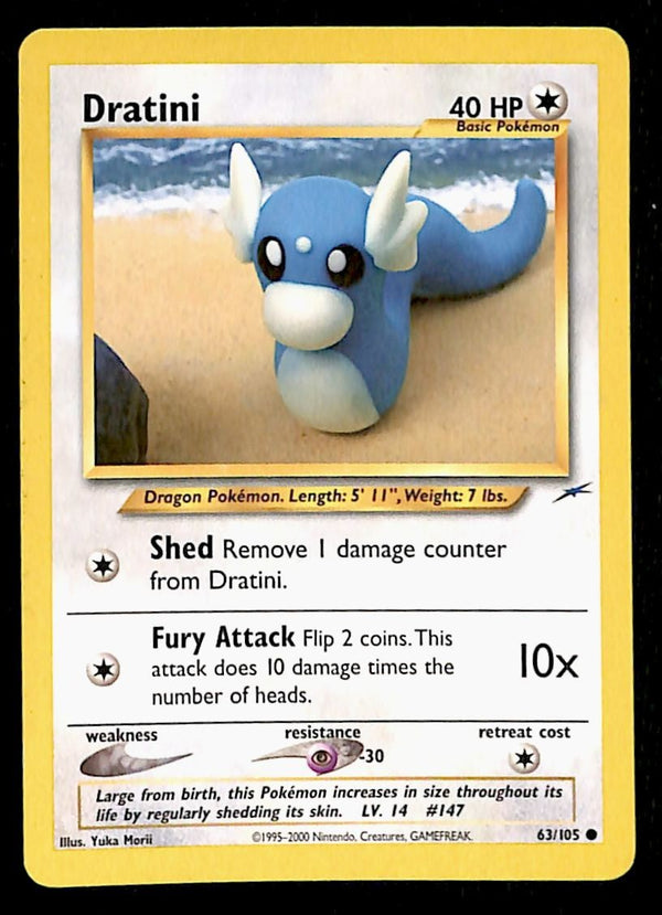 Dratini Neo Destiny Unlimited 63/105, LP Pokemon Card