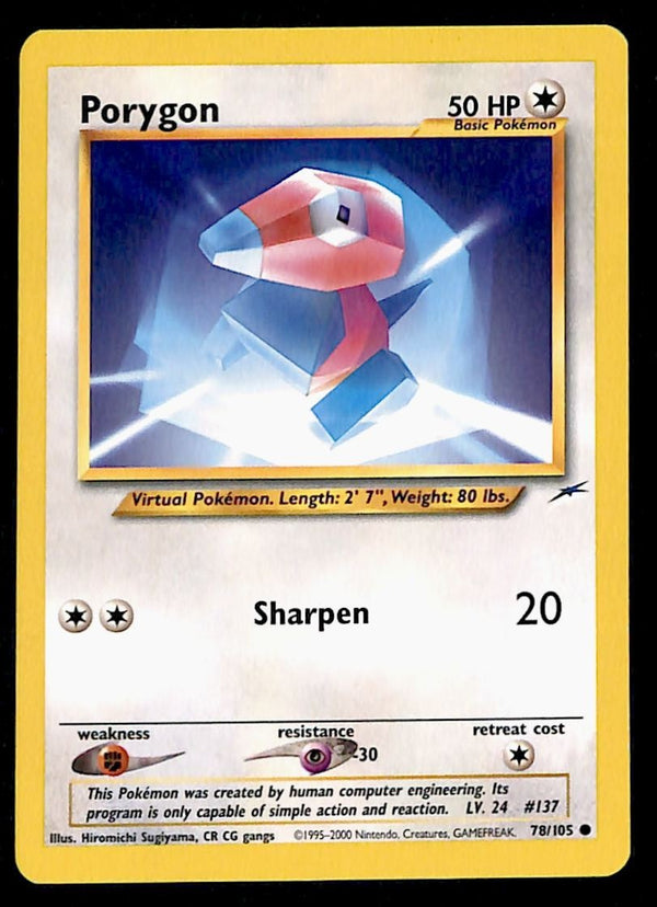 Porygon Neo Destiny Unlimited 78/105, NM Pokemon Card