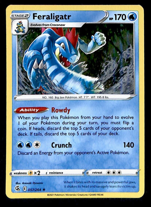 Feraligatr Holo Fusion Strike 057/264, NM Pokemon Card