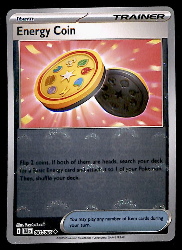 Energy Coin Pokeball Black Bolt 081/086, NM Pokemon Card
