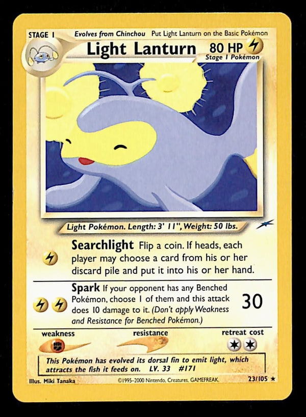 Light Lanturn Neo Destiny Unlimited 23/105, NM Pokemon Card