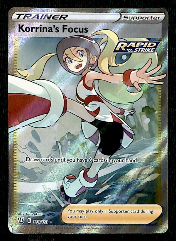 Korrinas Focus Rare Battle Styles 160/163, VG-EX Pokemon Card