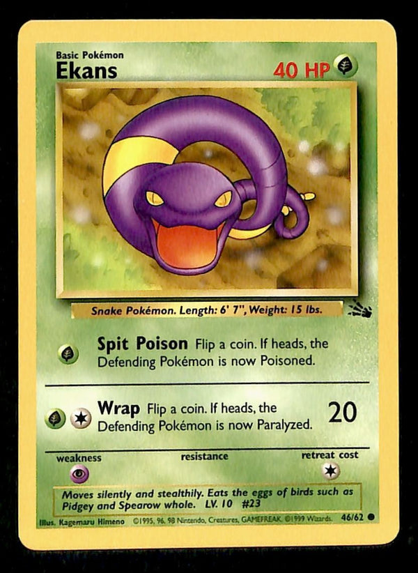 Ekans Fossil NM, 46/62 Pokemon Card