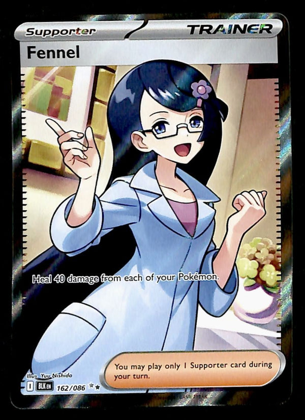 fennel pokemon card - 162/086 162 - SV Black Bolt Holofoil Heal 40 damage from each of your Pokemon.You may play only 1 Supporter card during your turn. Carta Pokmon Tcg Fennel 082/086
