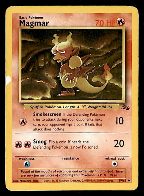 Magmar Fossil MP, 39/62 Pokemon Card