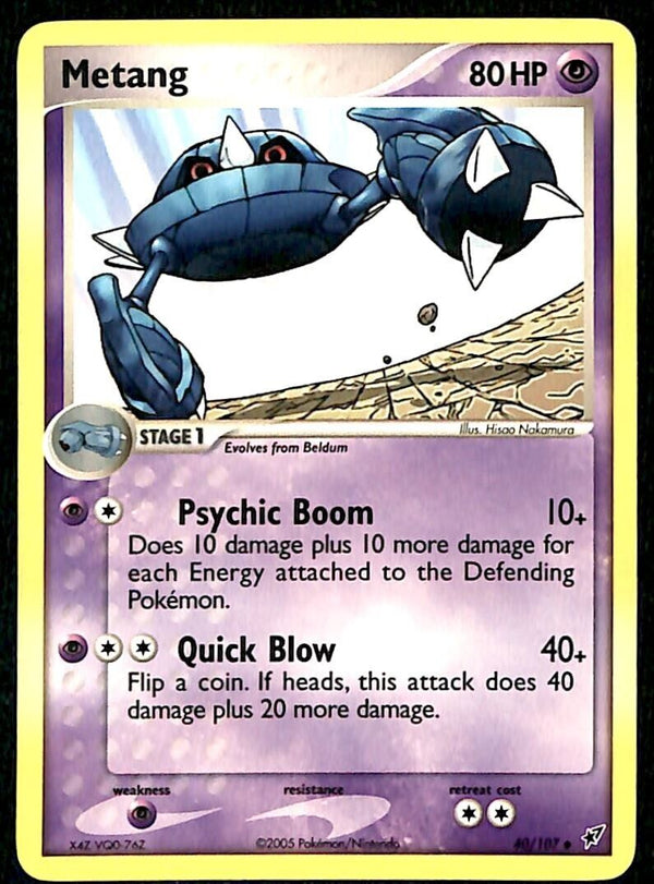 Metang EX Deoxy NM, 40/107 Pokemon Card