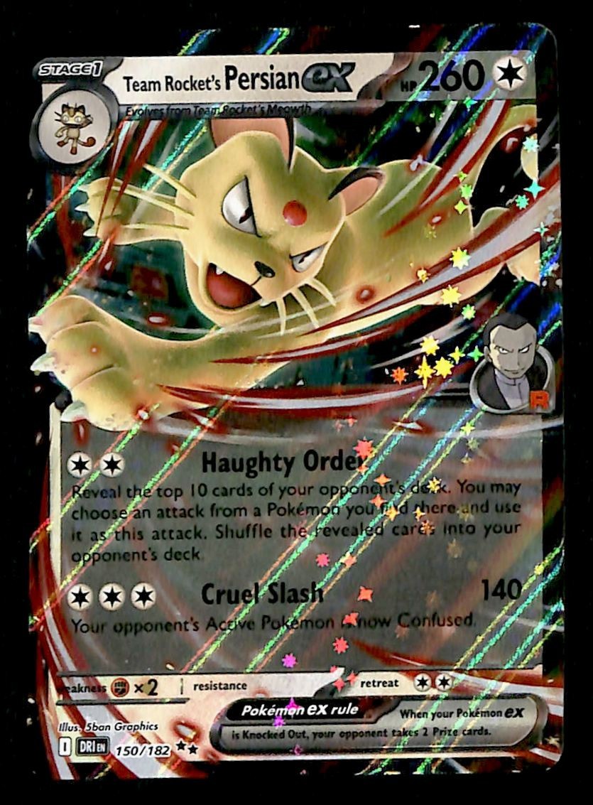 Team Rockets Persian ex Ultra Rare Destined Rivals NM, 150/182 Pokemon