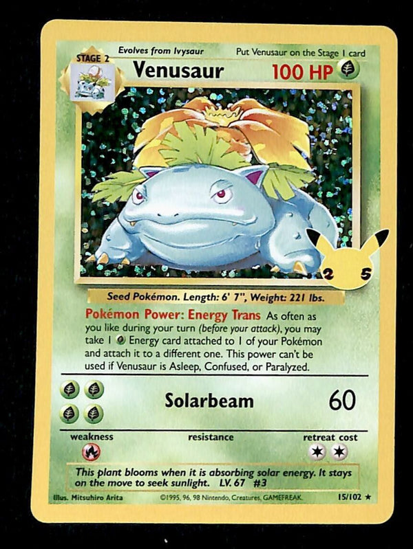Venusaur Holo Celebrations 25th Anniversary 15/102, NM Pokemon Card