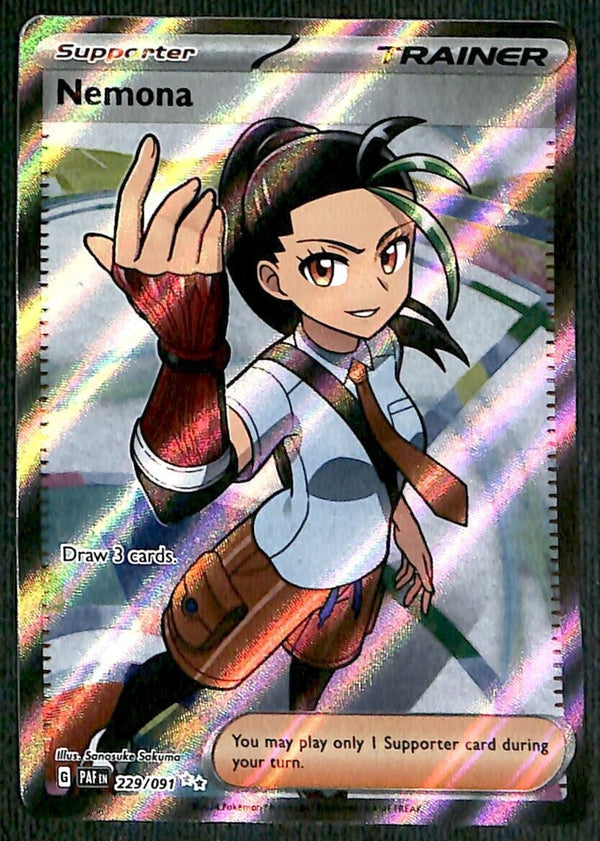 Nemona Full Art Paldean Fates 229/091, NM Pokemon Card