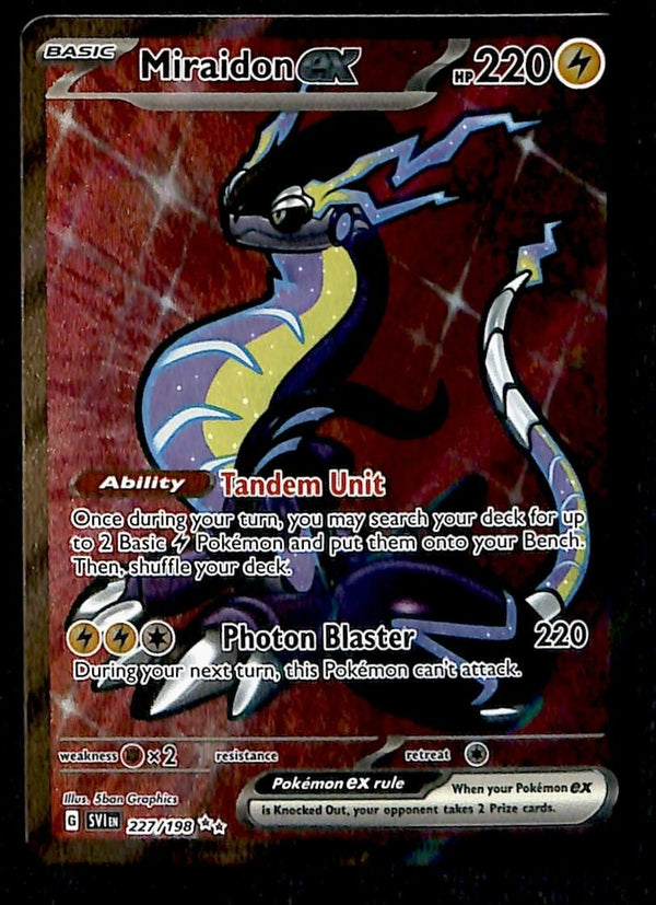Miraidon EX Full Art Rare Scarlet & Violet Base 227/198, NM Pokemon Card