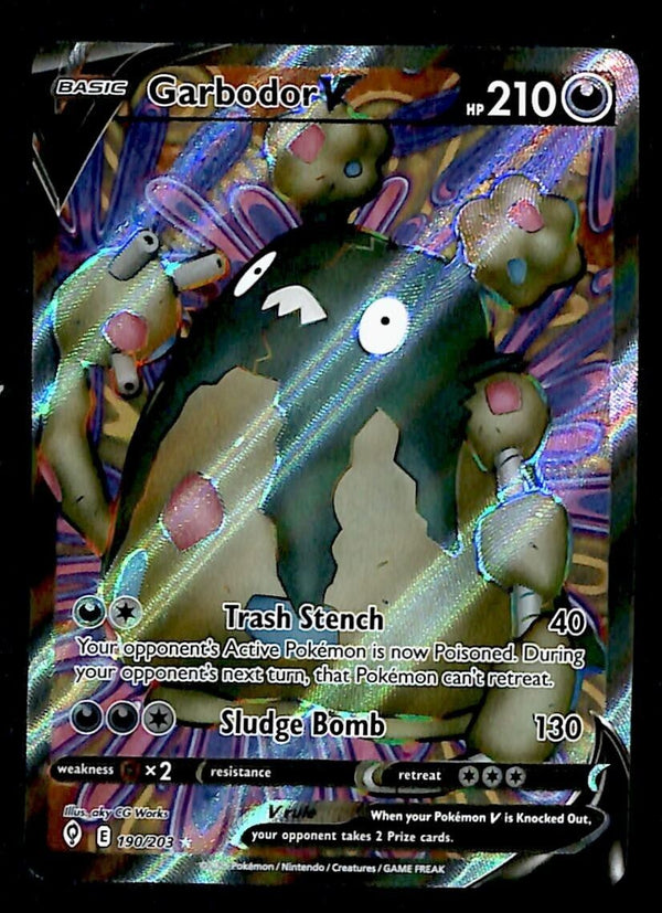 Garbodor V Full Art Evolving Skies 190/203, NM Pokemon Card