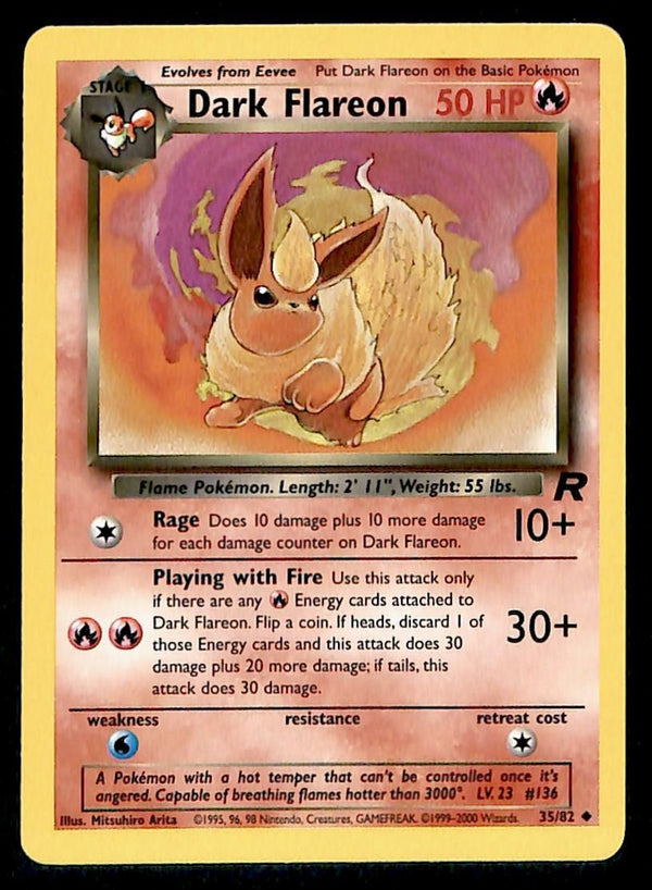 Dark Flareon Team Rocket 35/82, NM Pokemon Card
