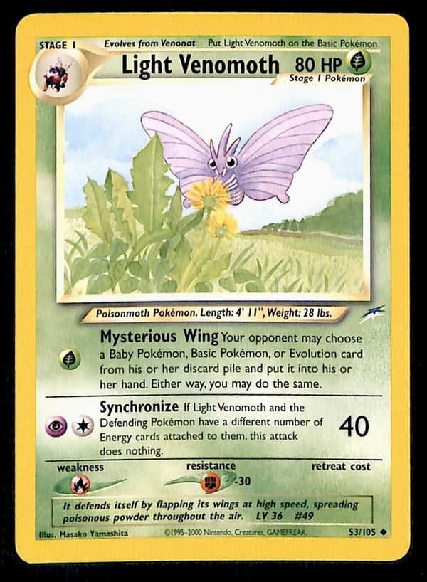 Light Venomoth Neo Destiny Unlimited 53/105, LP Pokemon Card