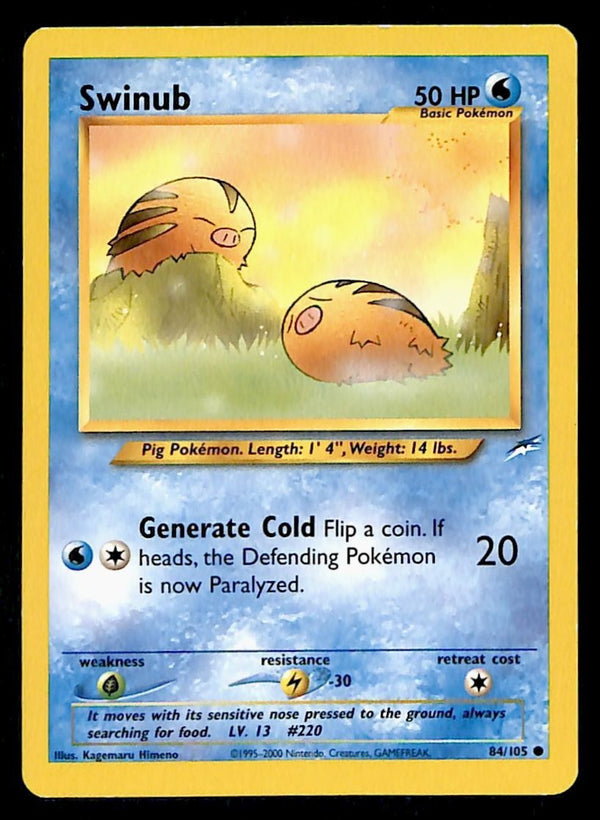 Swinub Neo Destiny Unlimited 84/105, MP Pokemon Card