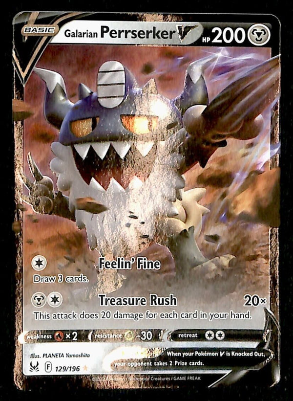 Perrserker V Ultra Rare Lost Origin 129/196, NM Pokemon Card
