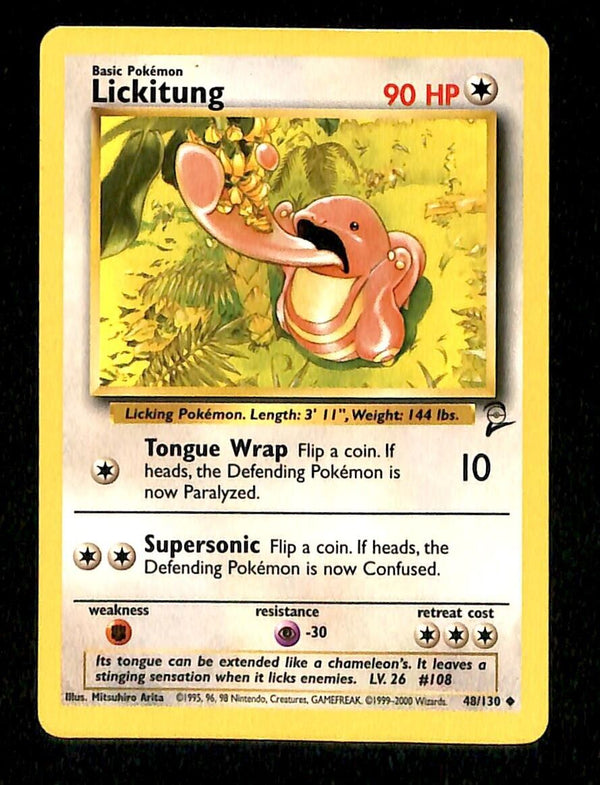 Lickitung Base Set 2 EX, 48/130 Pokemon Card
