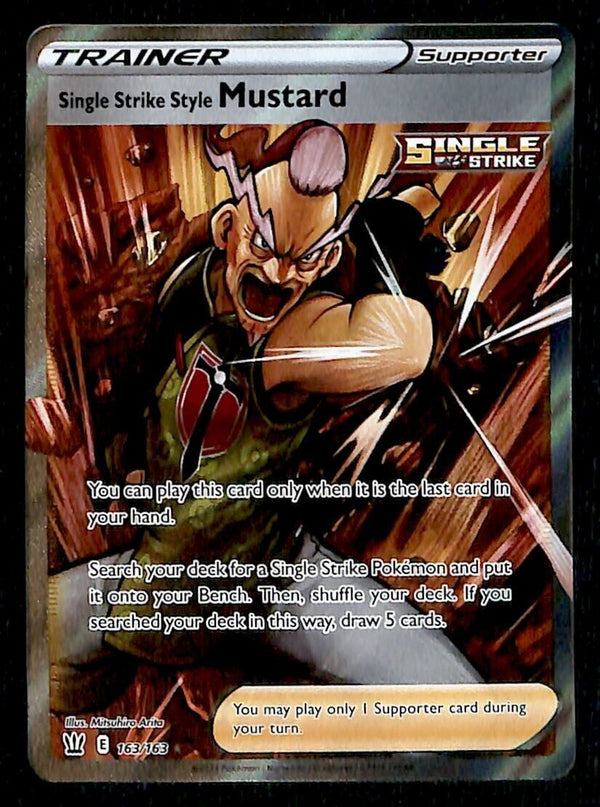 Mustard Full Art Trainer Battle Styles 163/163, NM Pokemon Card