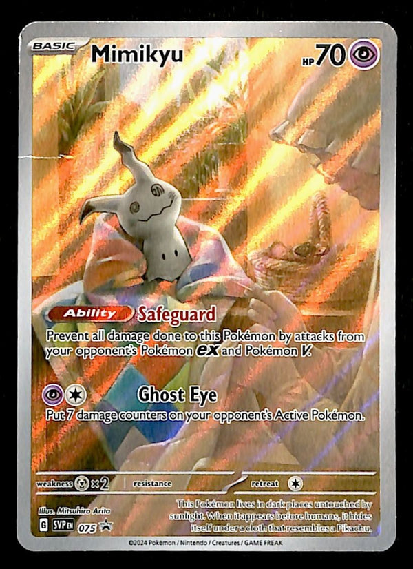 mimikyu pokemon card full art Mimikyu Pokemon SVP 075 Full Art Illustration Rare Black Star Promo NM