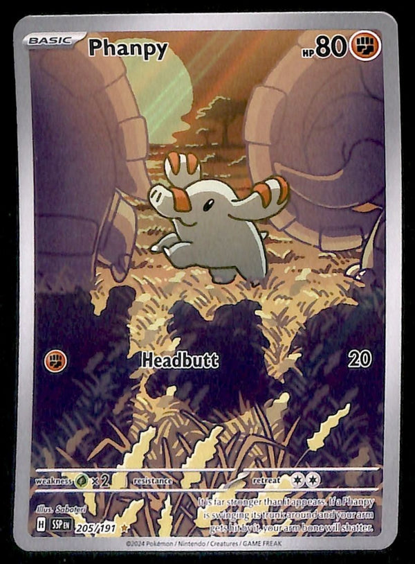 Phanpy Illustration Rare Surging Sparks 205/191, NM Pokemon Card