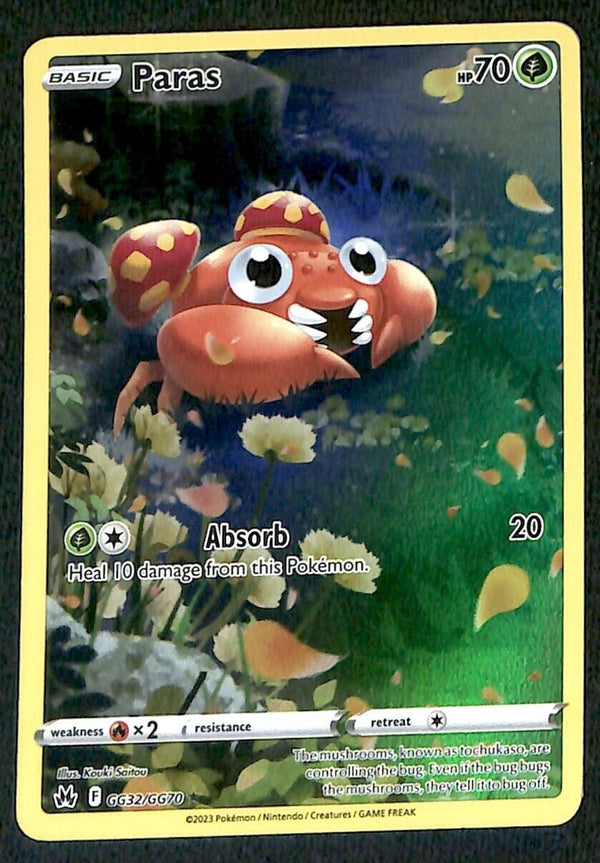 Paras Galarian Gallery Crown Zenith GG32/GG70, NM Pokemon Card