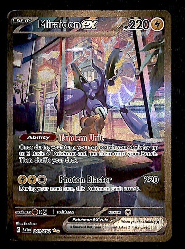 Miraidon EX Illustration Rare Scarlet & Violet Base 244/198, VG Pokemon Card